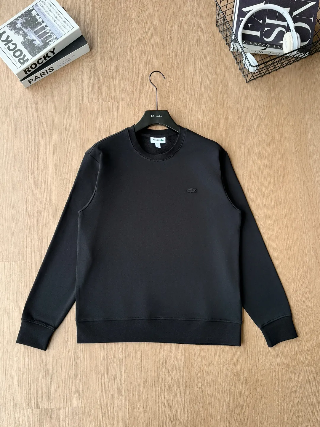 P 115LACOSTE. 2026 Autumn New Product Counter Same Style Embroidery Craft Cotton Round Neck Sweatshirt 360g Pure Cotton Terry M.L.XL 2XL LA-369